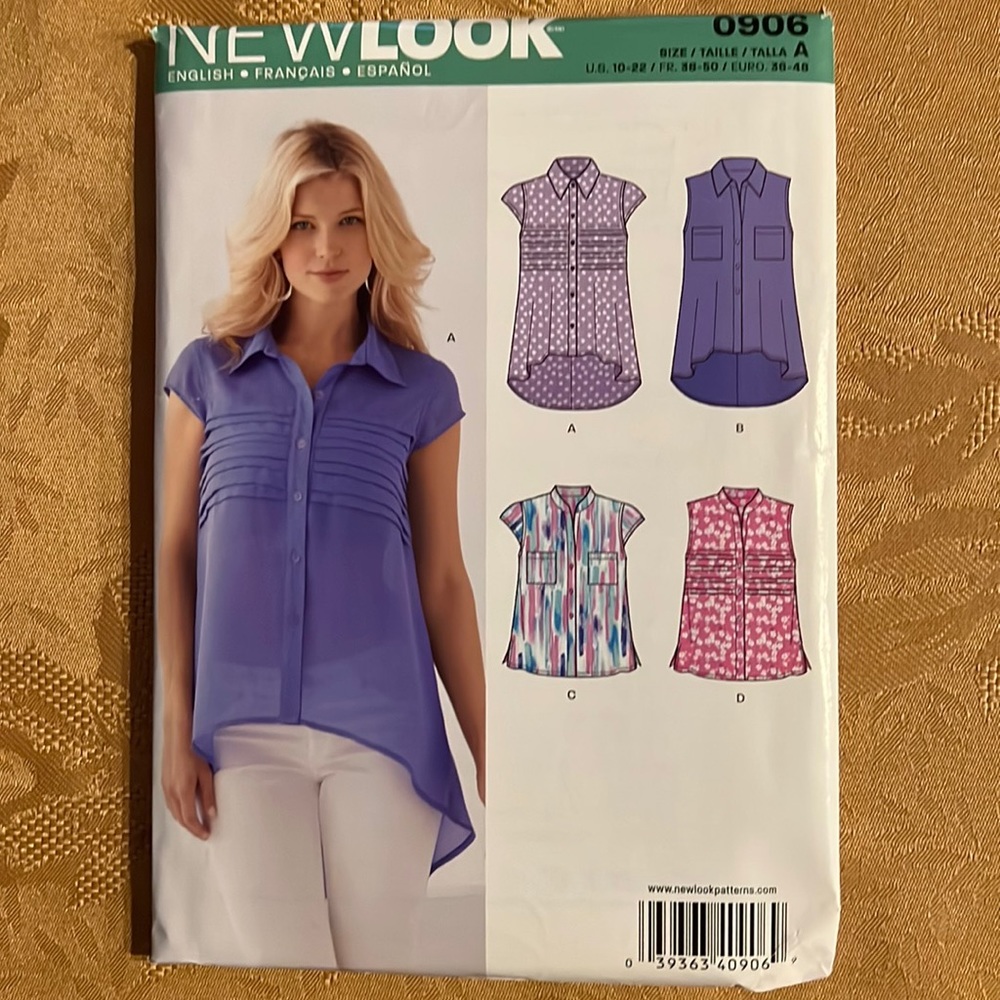 Simplicity New Look sewing patterns 0906 tops blouses size 10-22